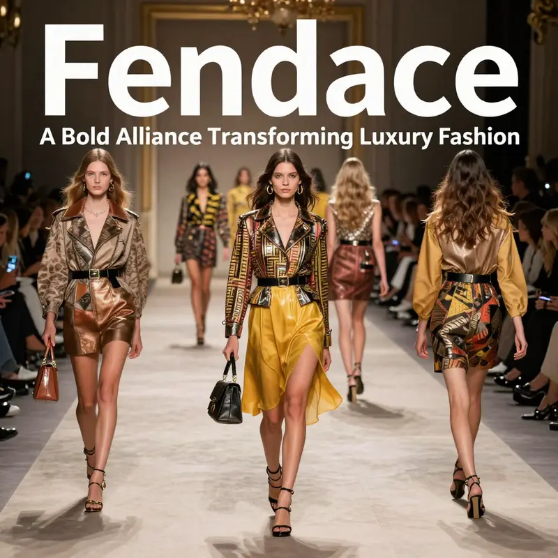Models showcasing the Fendace collection, a unique blend of Fendi and Versace designs at Milan Fashion Week.