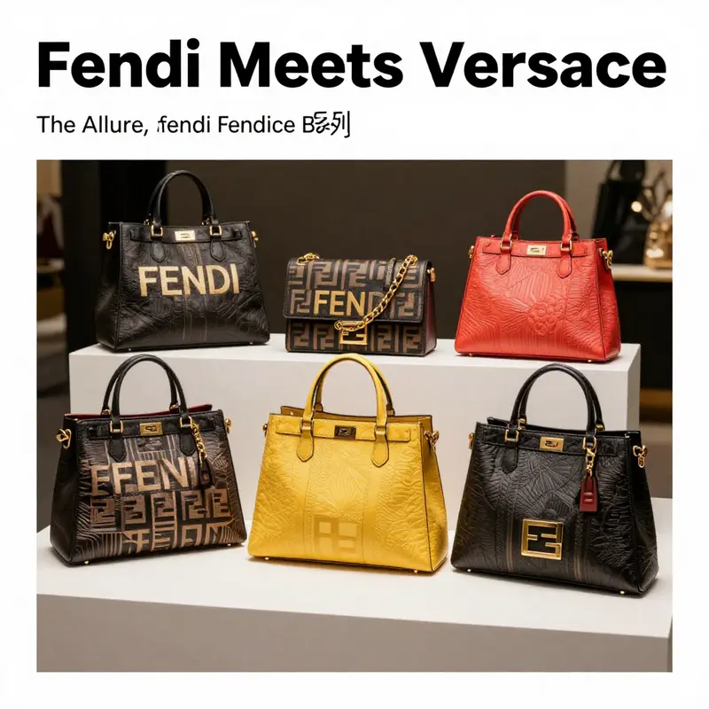 An elegant representation of the Fendi and Versace collaboration, highlighting their unique styles.