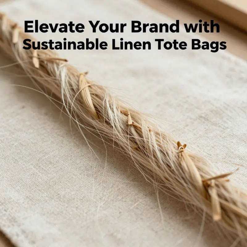 Close-up of flax plant fibers indicative of the natural and strong material used in linen tote bags.