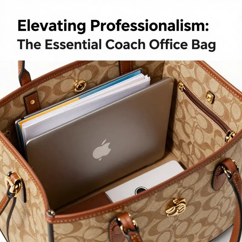 An organized interior of a Coach Willow Tote Bag, showcasing its spacious design for office essentials.