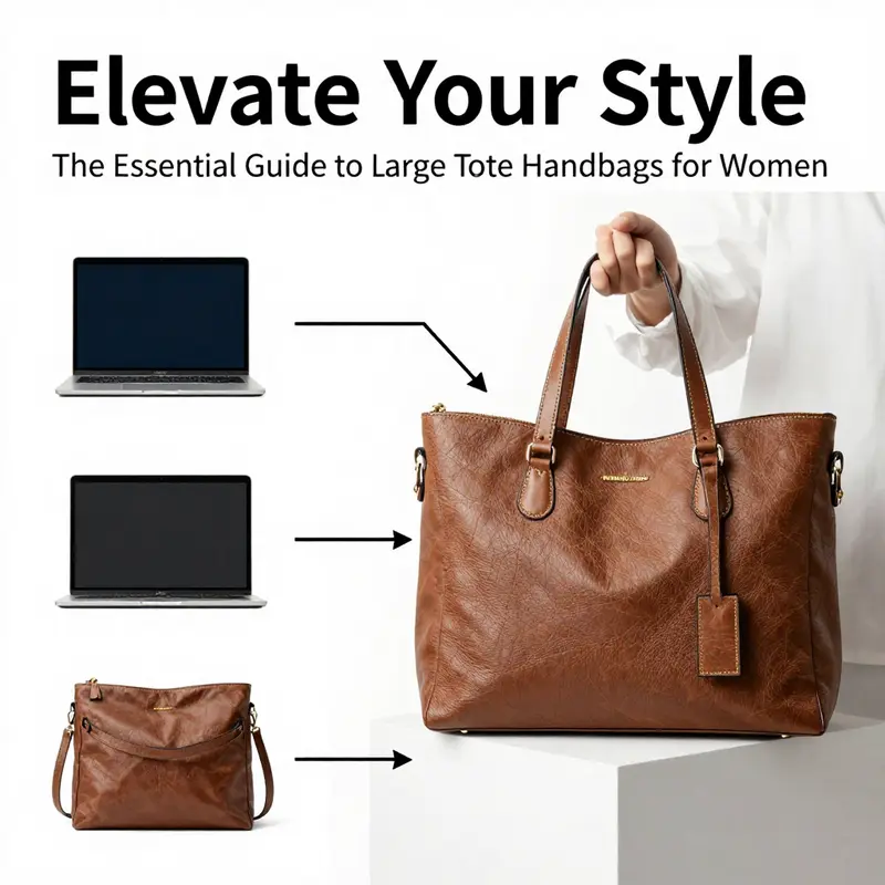 A timeline depicting the evolution of large tote handbags from vintage styles to contemporary designs.