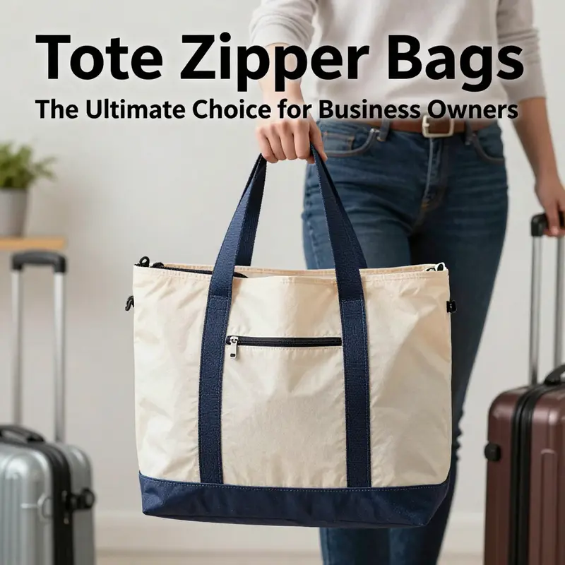 This infographic compares the features and advantages of zipper tote bags versus open tote bags.