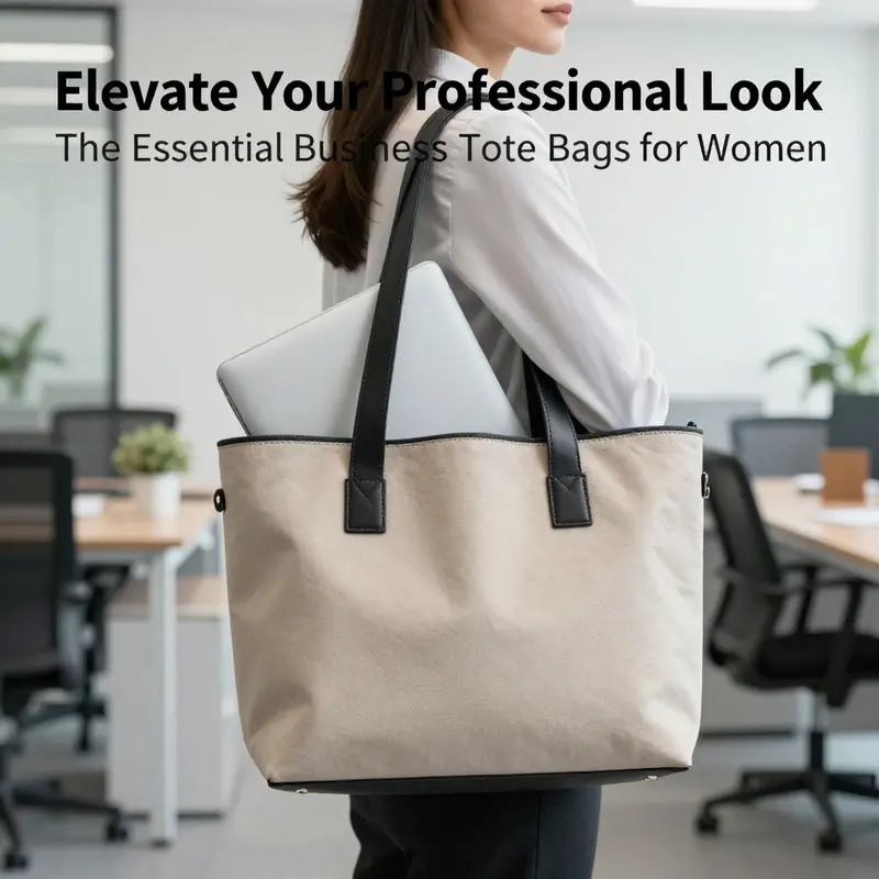 A businesswoman exemplifying the functional versatility of business tote bags designed for women.