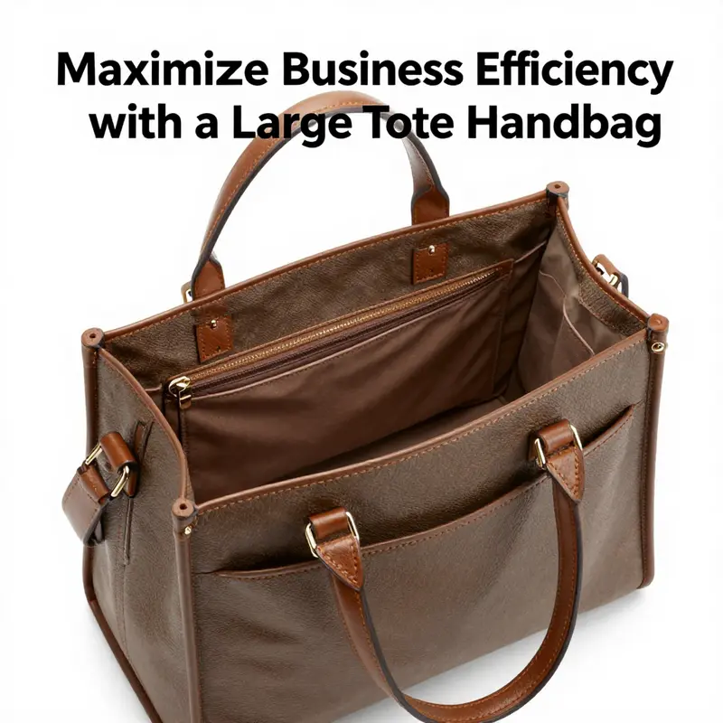 Different sizes and styles of large tote handbags arranged elegantly to illustrate the importance of fit in professional settings.