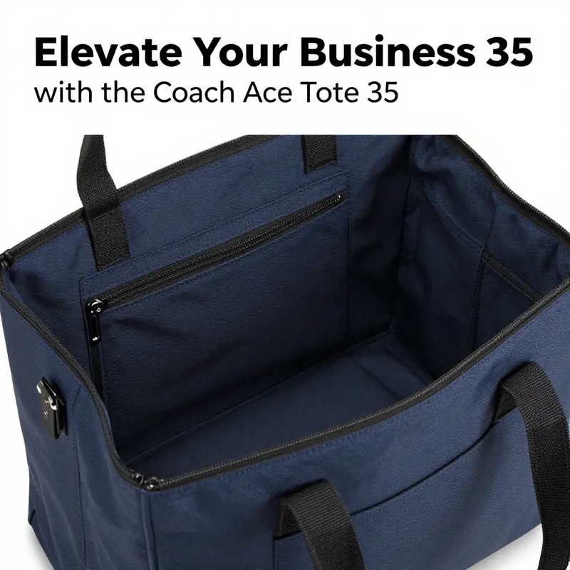 The luxurious materials and design features of the Coach Ace Tote 35.