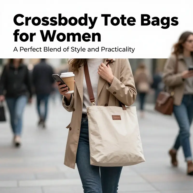 A display of stylish and functional crossbody tote bags highlighting their unique designs.