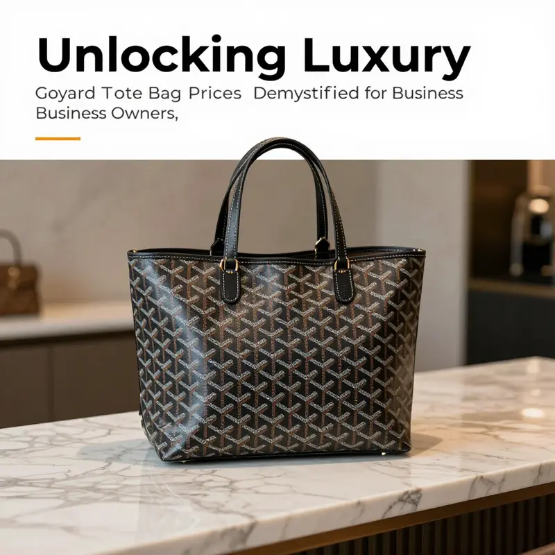 A close-up of a Goyard tote bag exhibit, showcasing its craftsmanship and luxury appeal.