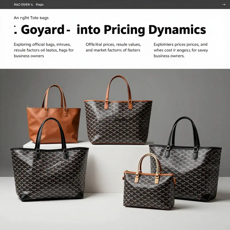 Various Goyard tote bags artfully arranged, representing the luxury and exclusivity of the brand.