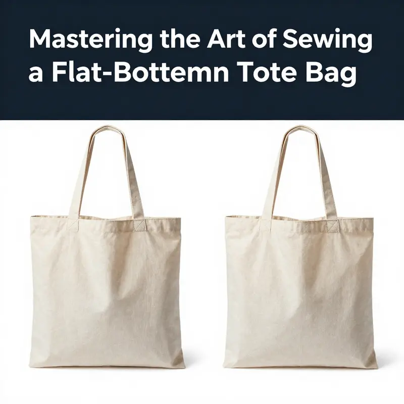 Essential tools and materials for creating a flat-bottom tote bag, showcasing an organized workspace.