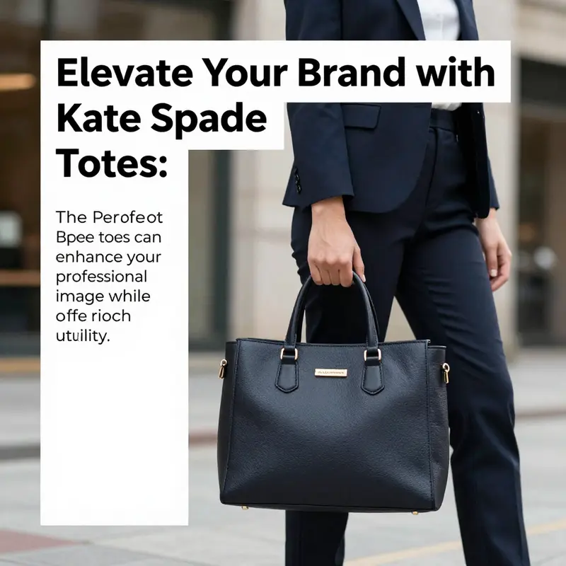 A business professional confidently showcasing a Kate Spade tote in an urban environment.