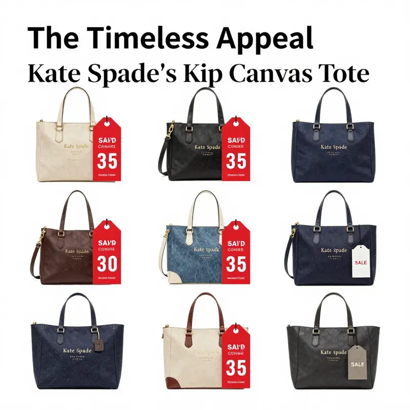The sophisticated design elements of the Kate Spade Kip Canvas Tote emphasize both style and utility.