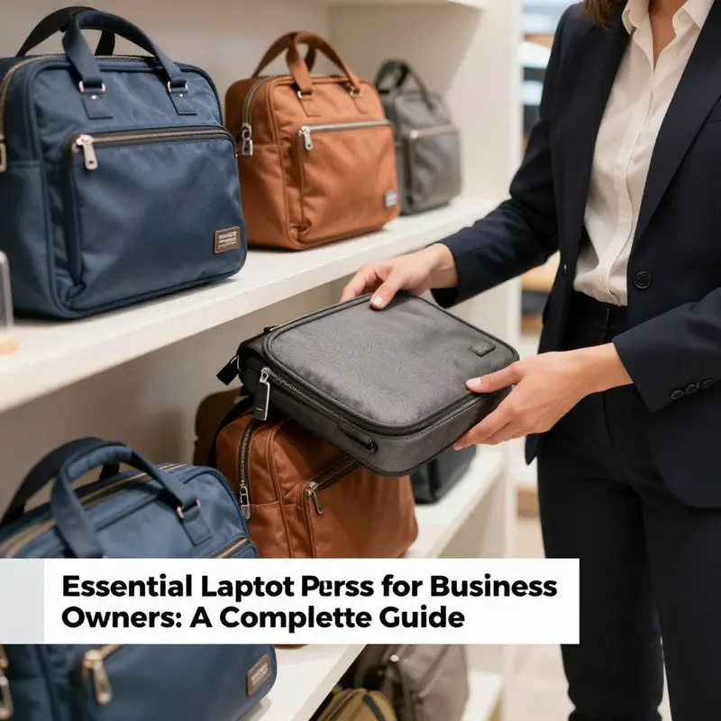 An array of recommended laptop purses, specifically curated for the professional needs of business owners.