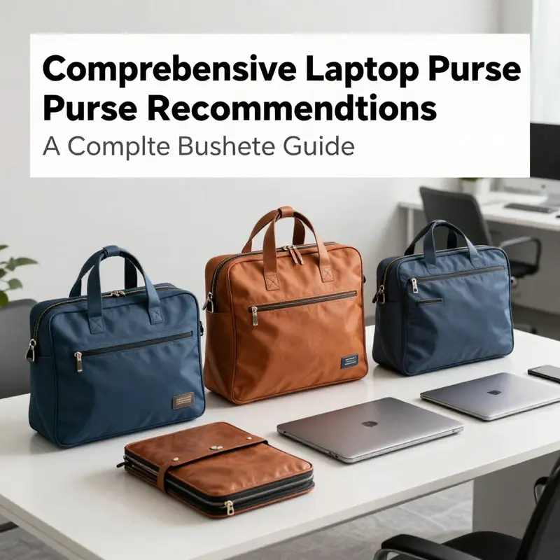 An array of recommended laptop purses, specifically curated for the professional needs of business owners.