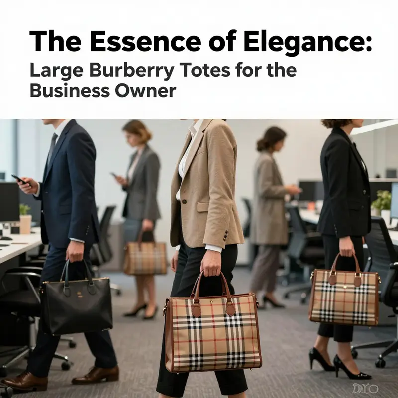 A detailed view of the craftsmanship and material quality of a large Burberry tote.