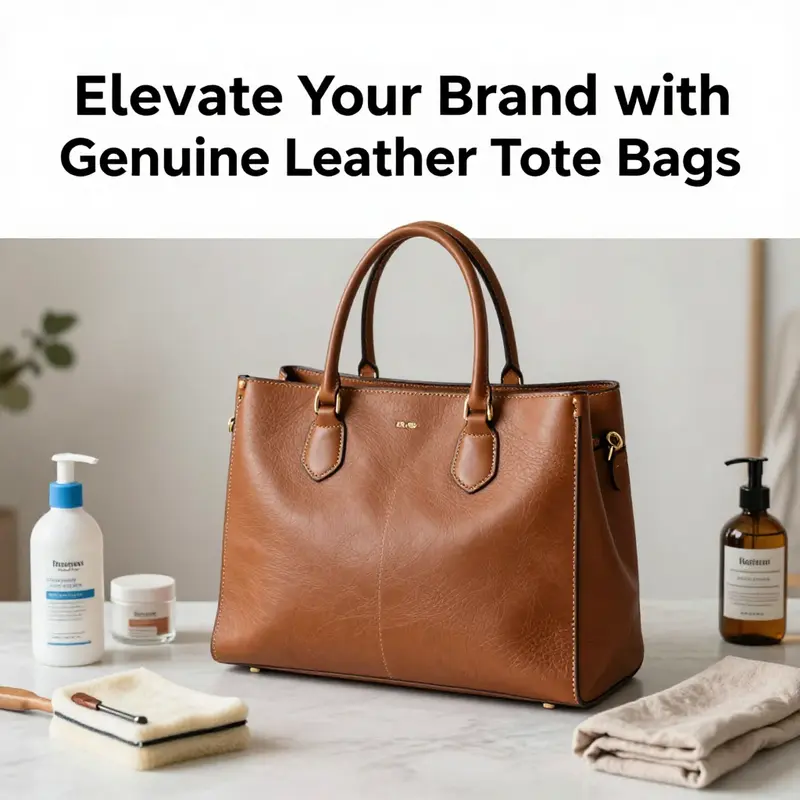 A diverse collection of genuine leather tote bags demonstrating the variety in styles and textures available.