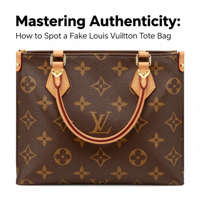 Inspecting the logo alignment is crucial for identifying genuine Louis Vuitton tote bags.