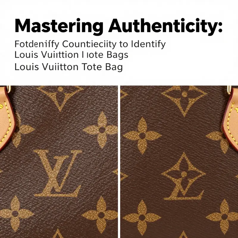 Inspecting the logo alignment is crucial for identifying genuine Louis Vuitton tote bags.
