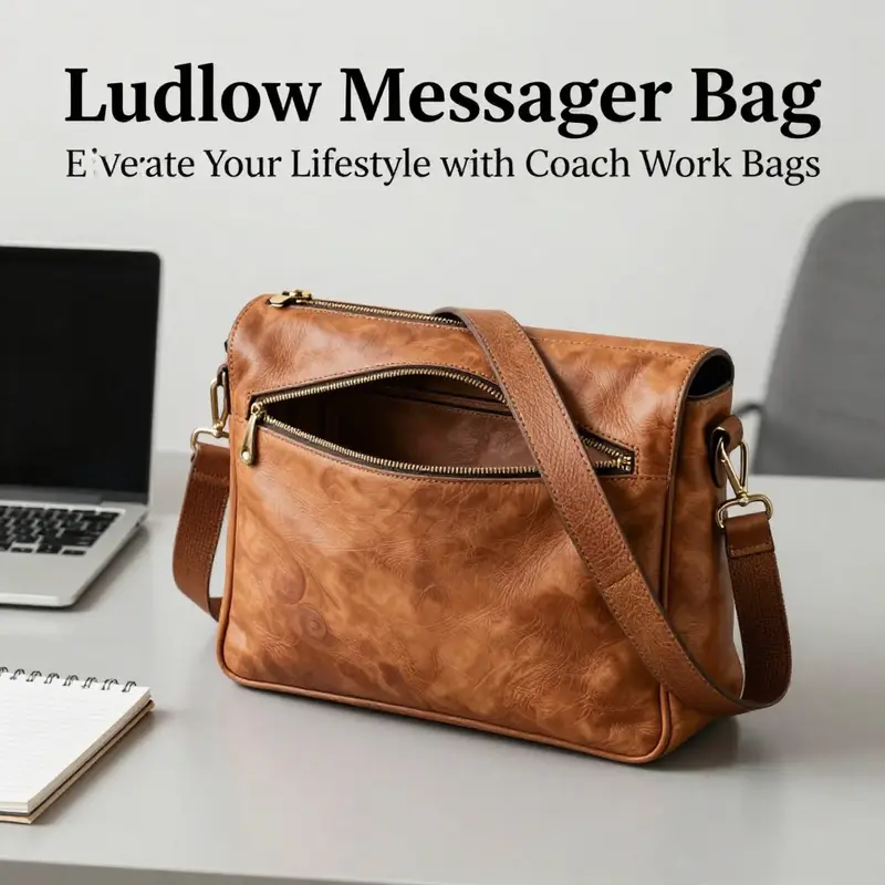 Ludlow Messenger Bag displayed in an elegant office setting, blending functionality with style.