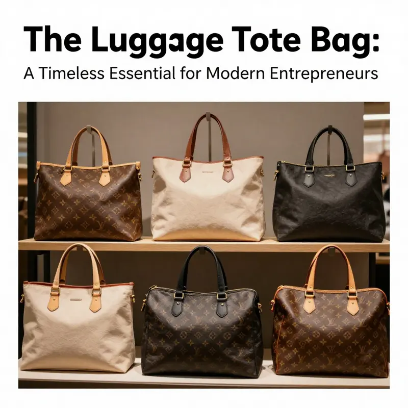 A stylish display showing various luggage tote bags, highlighting their designs and functionalities.