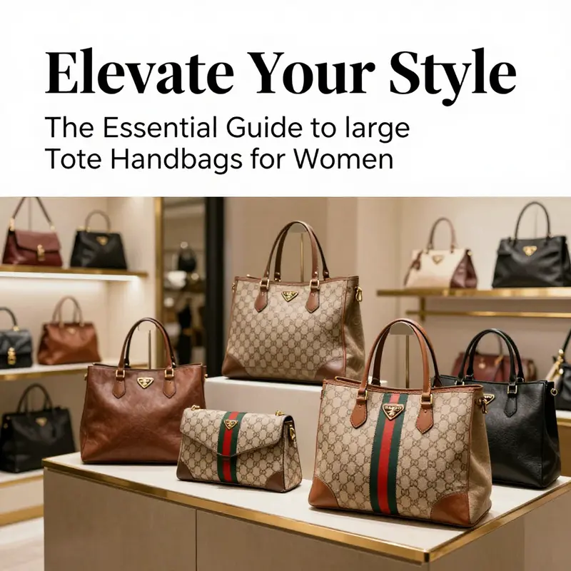 A timeline depicting the evolution of large tote handbags from vintage styles to contemporary designs.