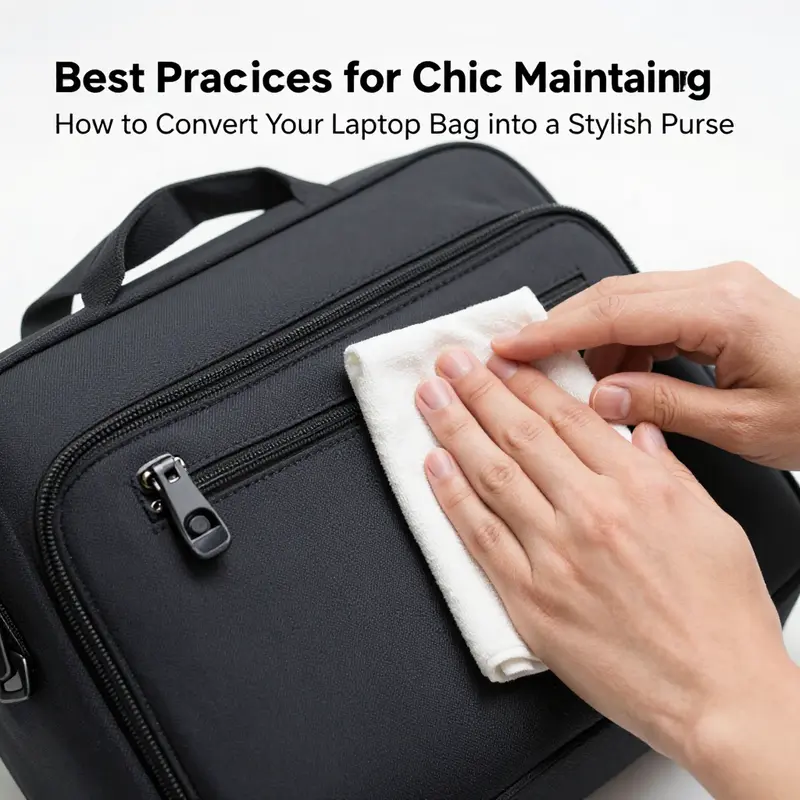 Evaluating the potential of a laptop bag for transformation into a stylish purse.