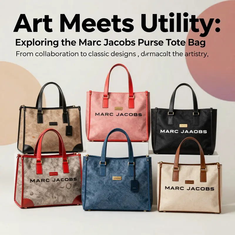 An array of Marc Jacobs Purse Tote Bags displayed in a visually appealing arrangement, showcasing their vibrant designs.