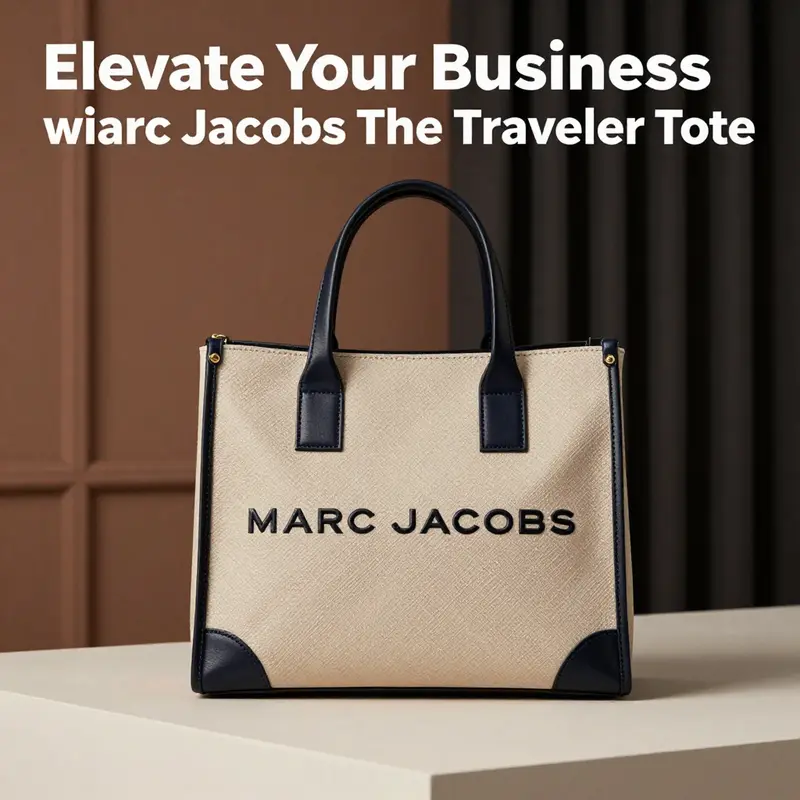 Marc Jacobs The Traveler Tote elegantly displayed in a stylish setting.