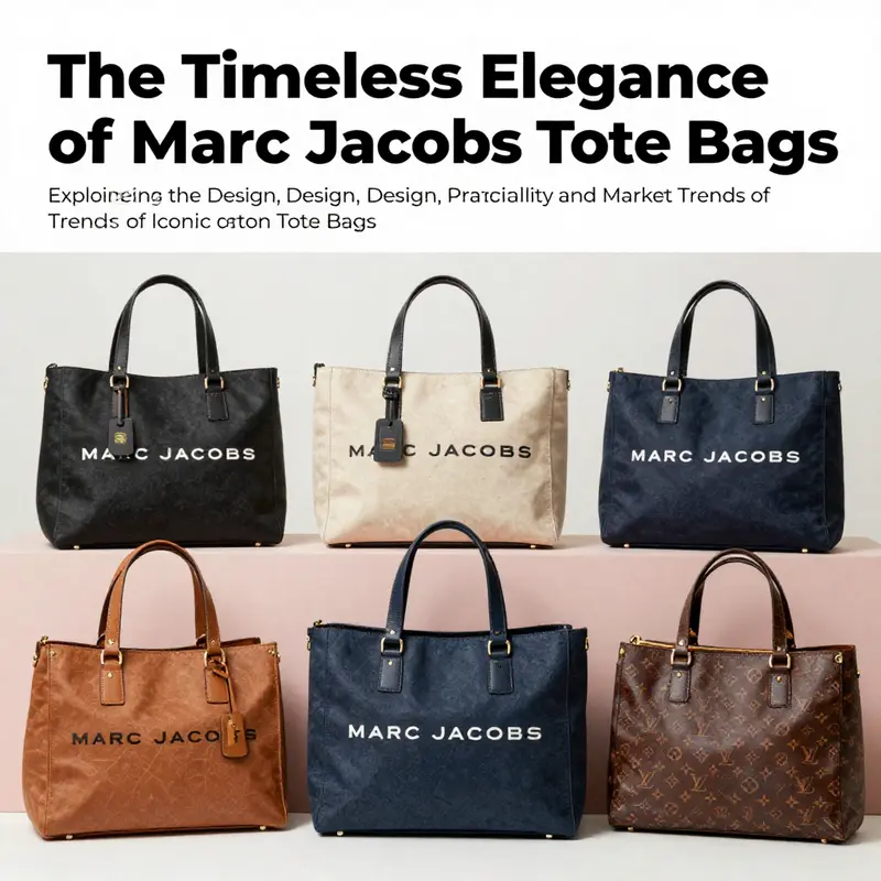 Diverse styles of Marc Jacobs Tote Bags displayed harmoniously, highlighting their unique features.