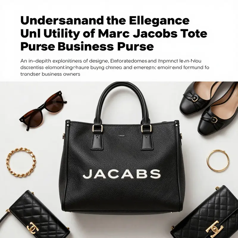 A chic flat lay image featuring the Marc Jacobs Tote Purse with complementary fashion accessories.