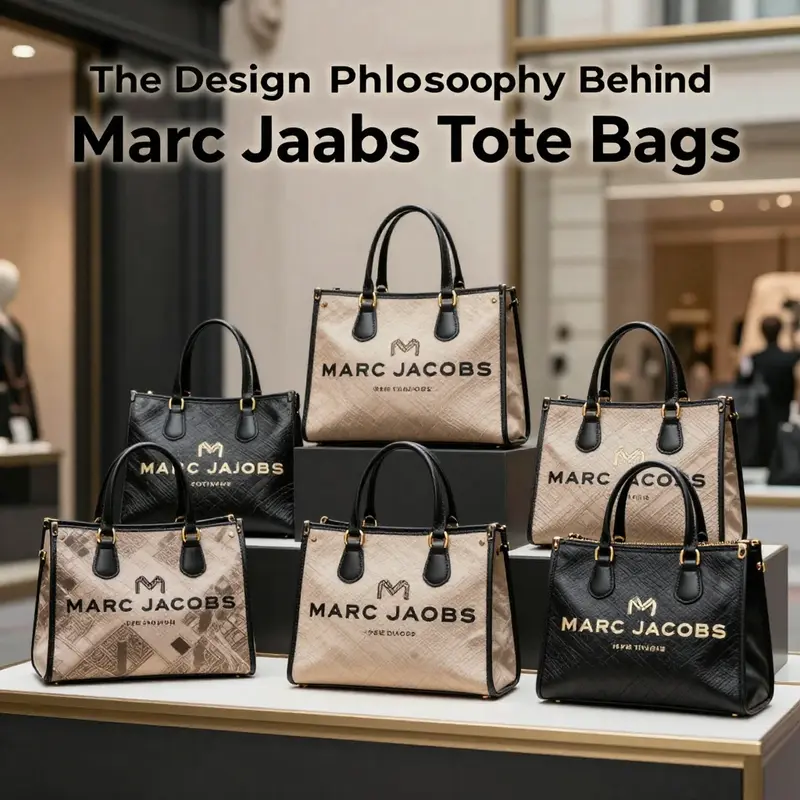 Explore the innovative design philosophy behind Marc Jacobs tote bags.