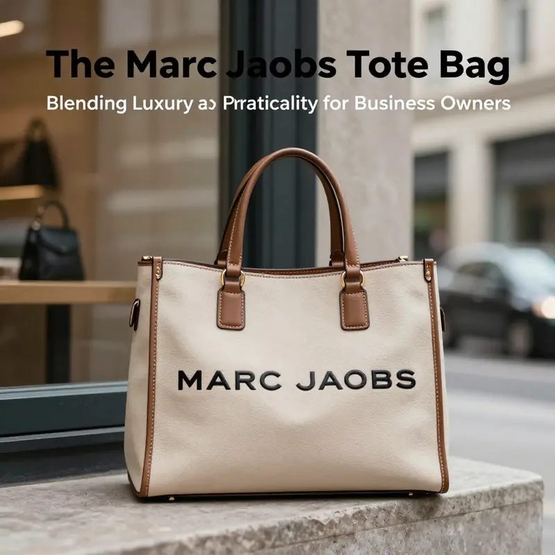 A lifestyle image of the Marc Jacobs Tote Bag showcasing its elegant design and practical use in an urban backdrop.