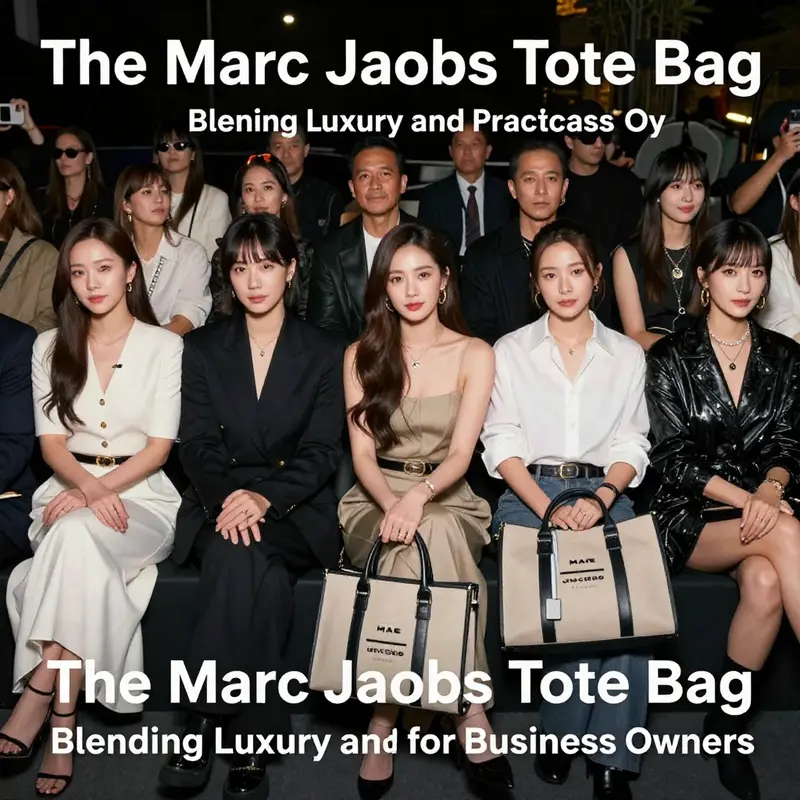 The Marc Jacobs Tote Bag emphasizing its spacious design and adjustable straps.