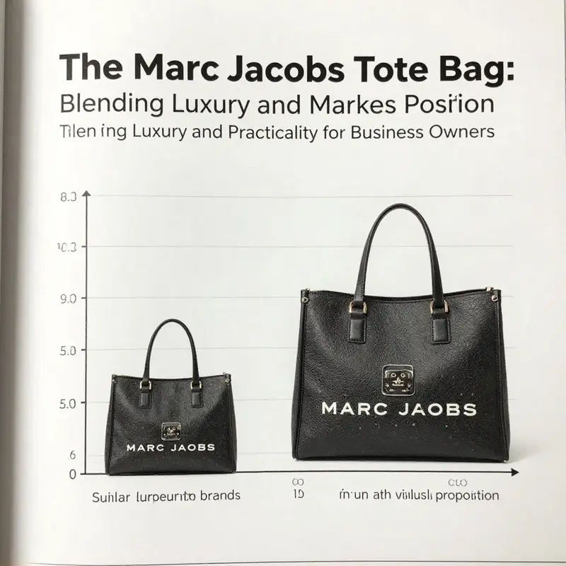 The Marc Jacobs Tote Bag emphasizing its spacious design and adjustable straps.