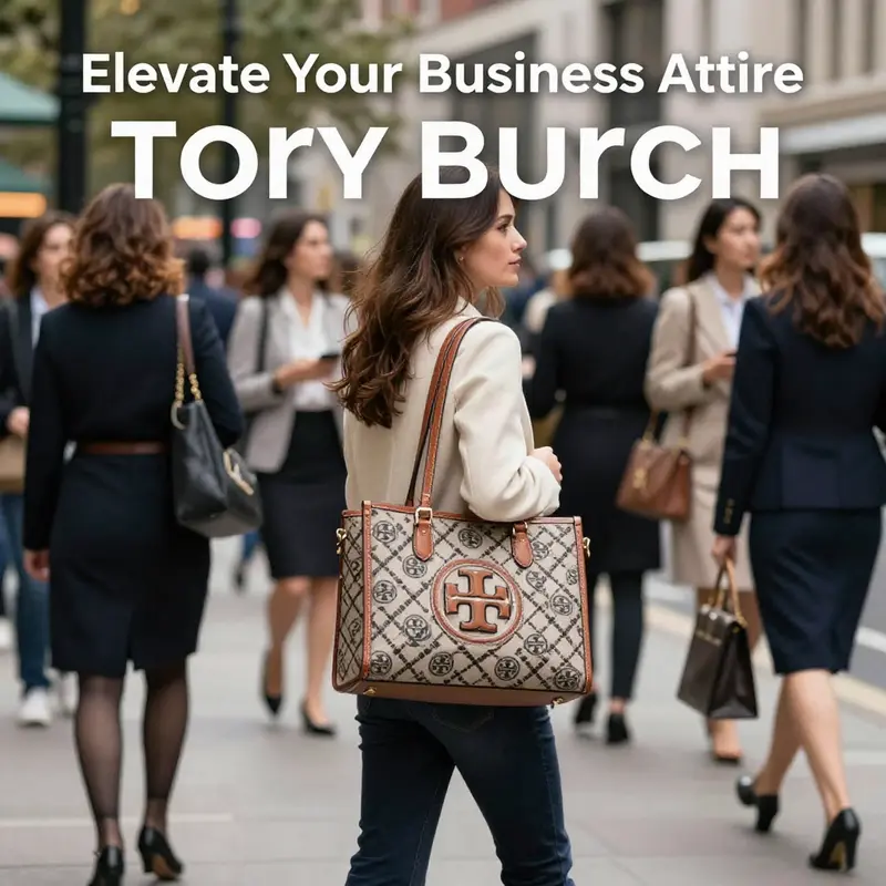 The Tory Burch tote—an icon of elegance and functionality for business owners.