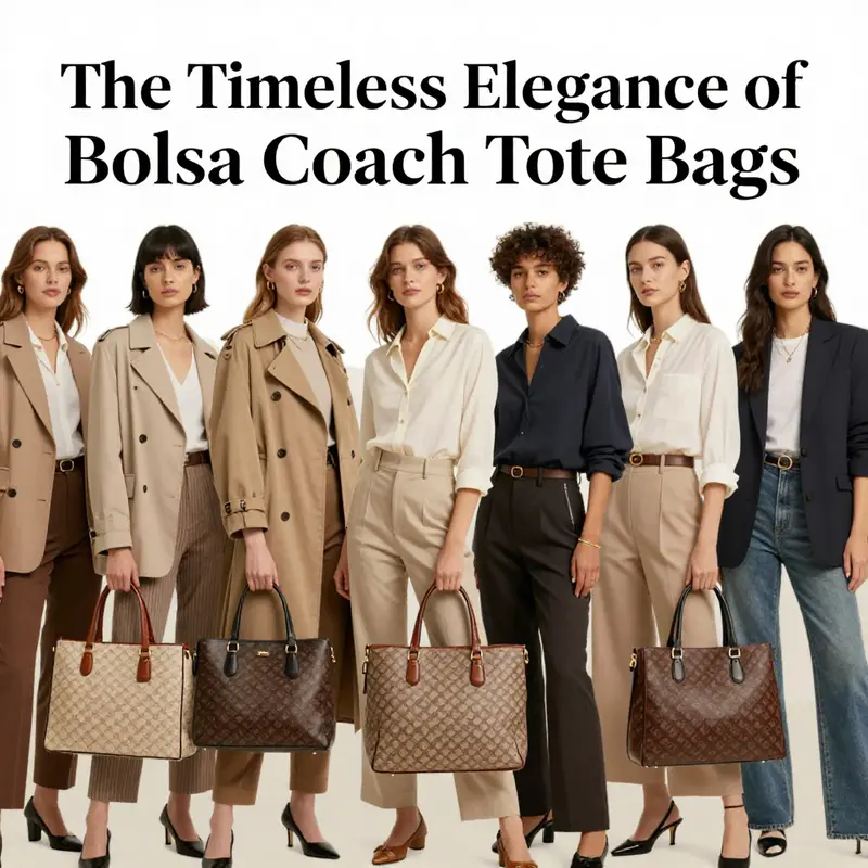 Detailing the features of bolsa coach tote bags, including materials and spacious designs.