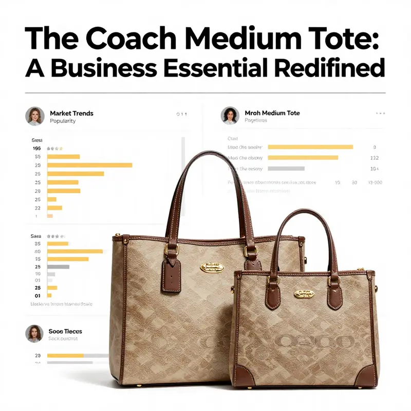 Close-up of the Coach Medium Tote’s sophisticated craftsmanship and rich texture.