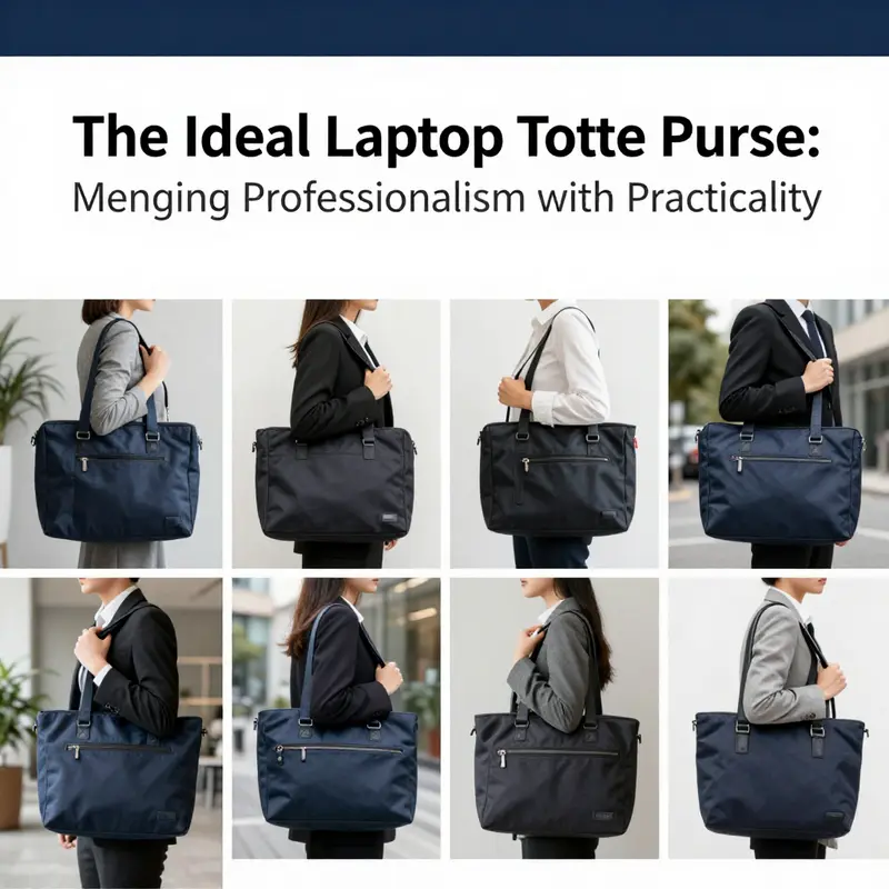 A stylish laptop tote purse complements professional attire and reflects versatility.