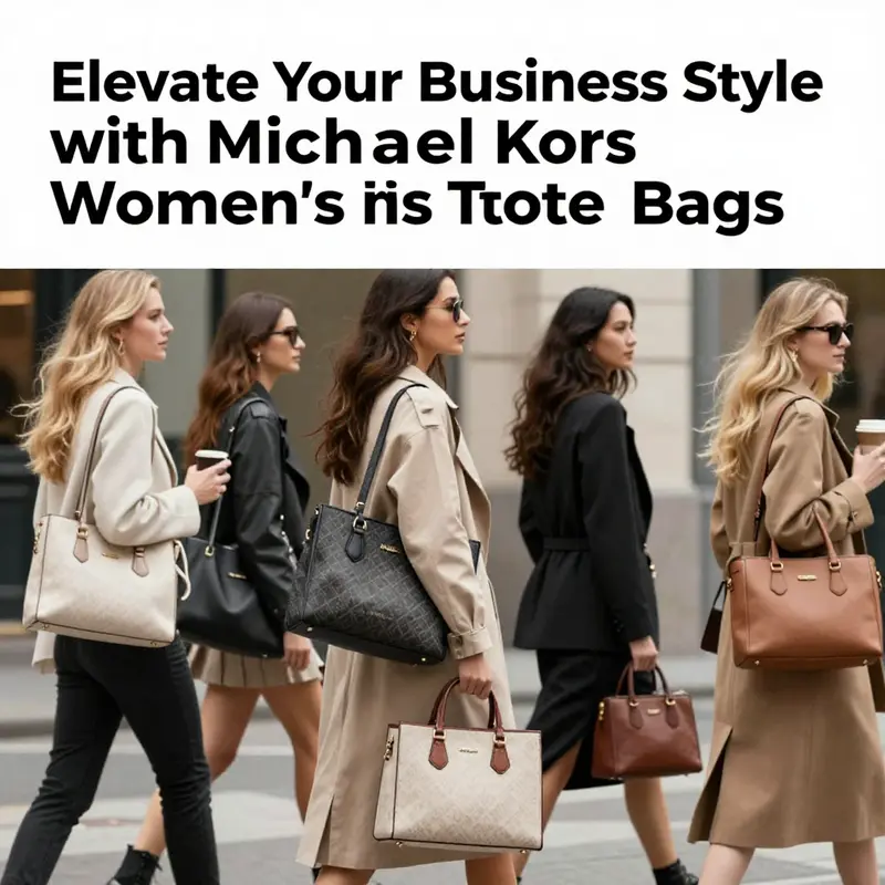 A businesswoman exemplifying modern elegance with her Michael Kors tote.