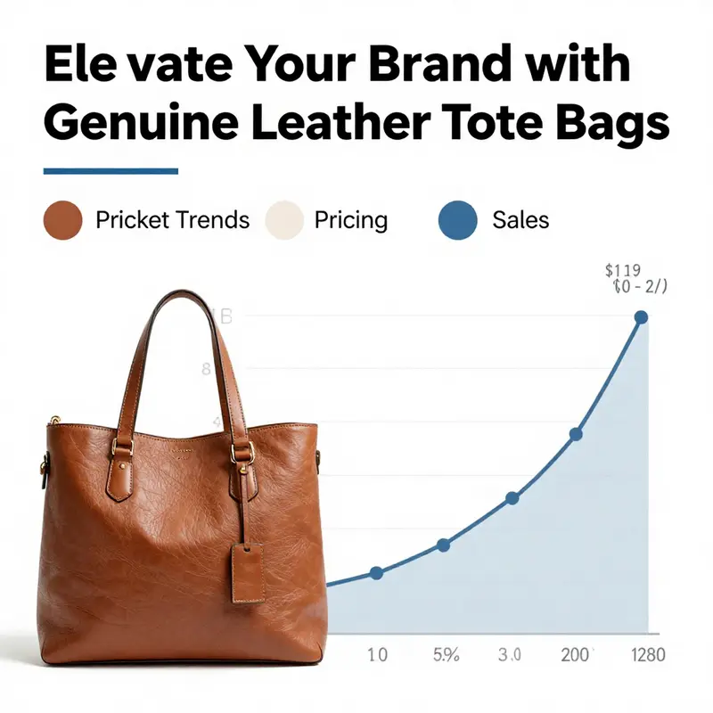 A diverse collection of genuine leather tote bags demonstrating the variety in styles and textures available.