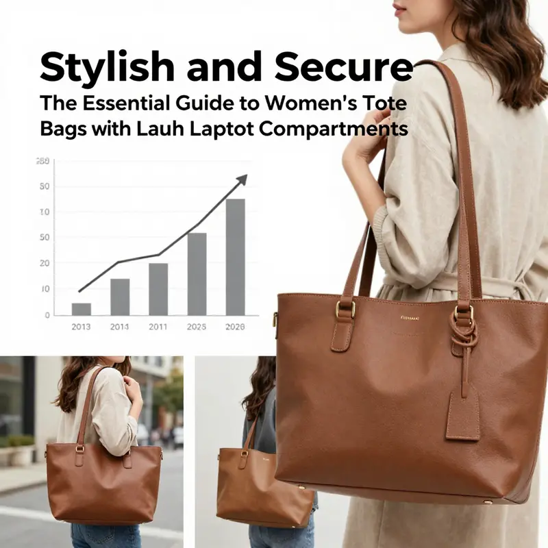 An elegant tote bag showcasing a padded laptop compartment, demonstrating its stylish design and functionality.