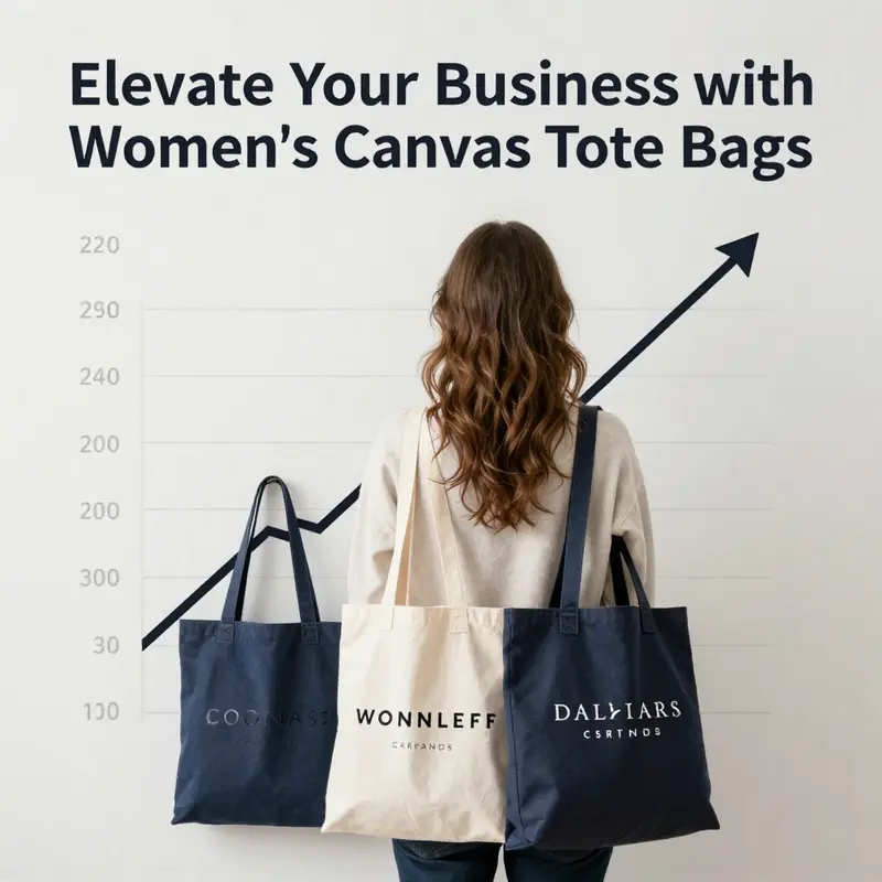 A stylish women’s canvas tote bag showcasing elegant design features.