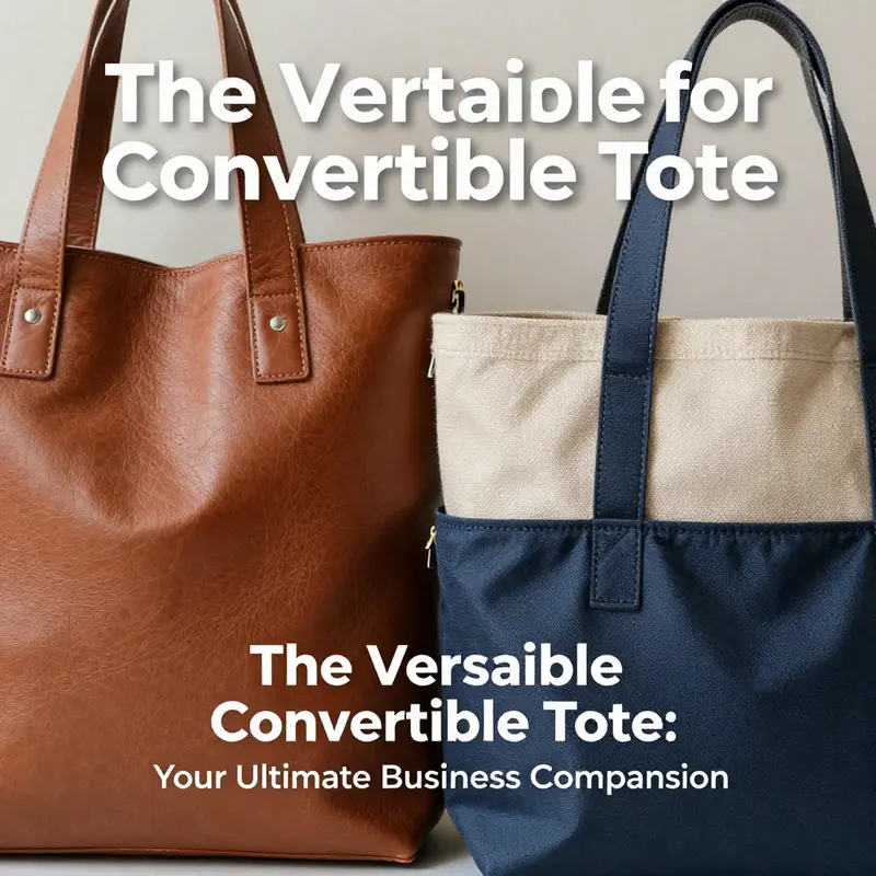 Models exhibiting the diverse design features and functionalities of a convertible tote bag in a modern office environment.