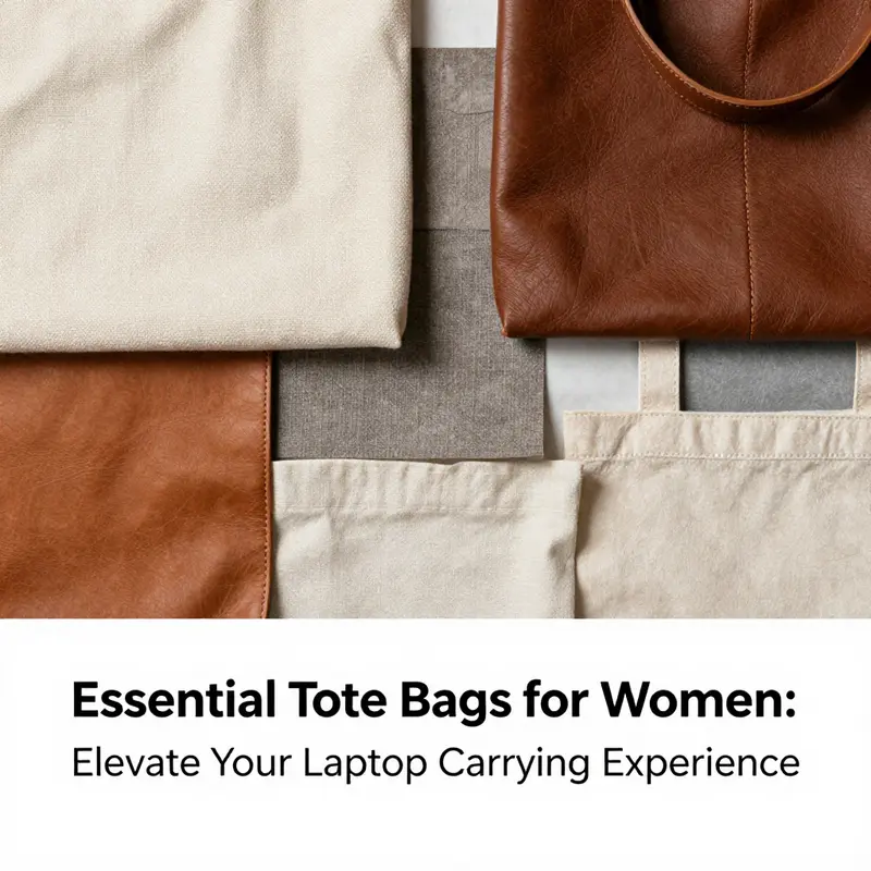 A professional woman showcasing the importance of tote bags with laptop compartments in a business setting.