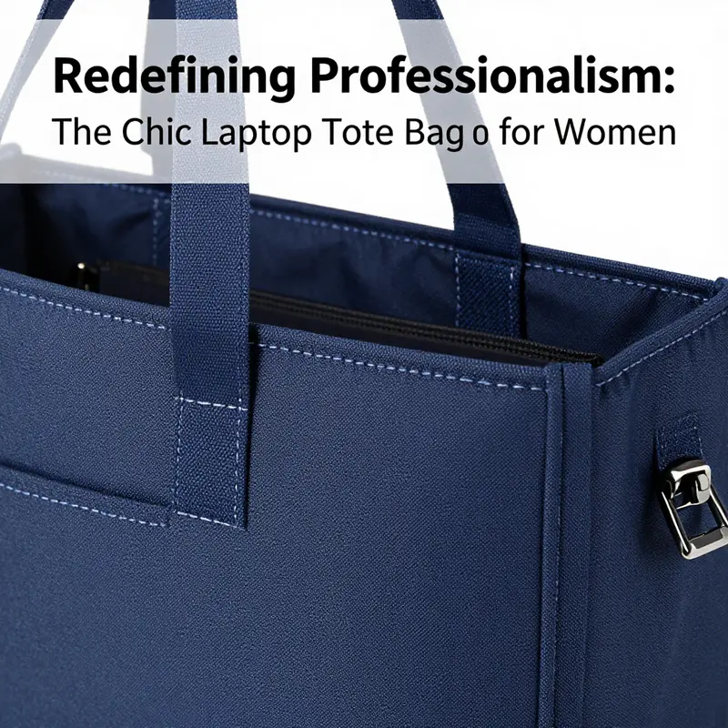 A stylish laptop tote bag that combines elegance with practicality, highlighting its various design elements.