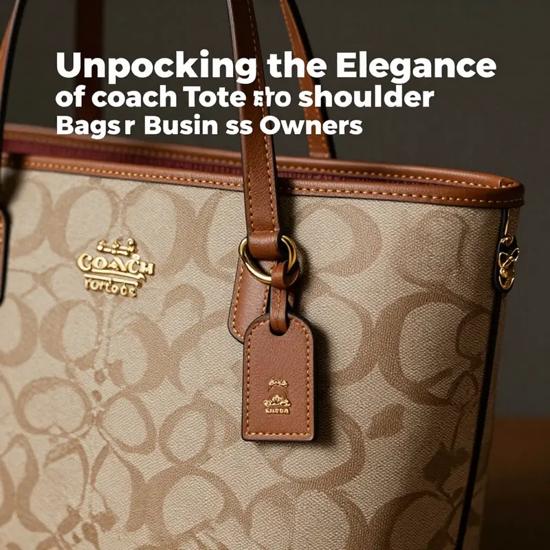 The elegant design features of a Coach tote shoulder bag, emphasizing functionality and style.