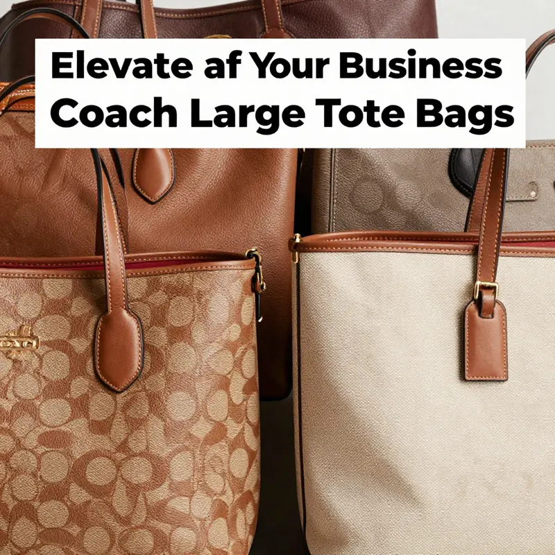 Highlighting the multifunctional nature of Coach large tote bags in various lifestyle contexts.