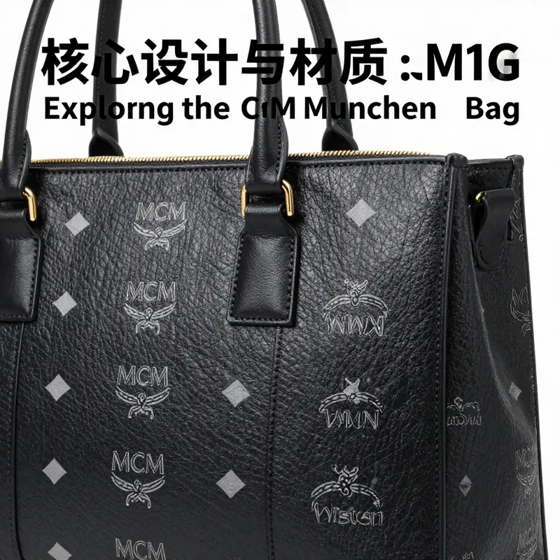 Details of the Visetos pattern and the high-quality materials that define MCM Munchen bags.