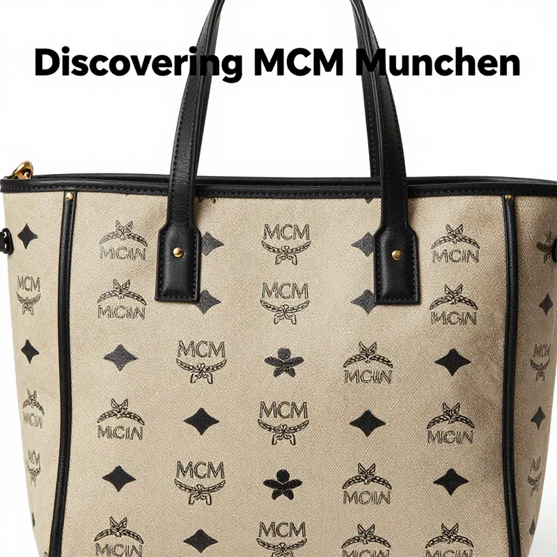 Detailed look at the classic design elements of MCM Munchen handbags.