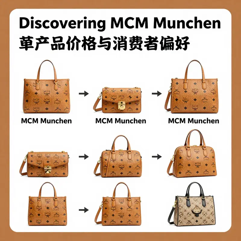 Detailed look at the classic design elements of MCM Munchen handbags.