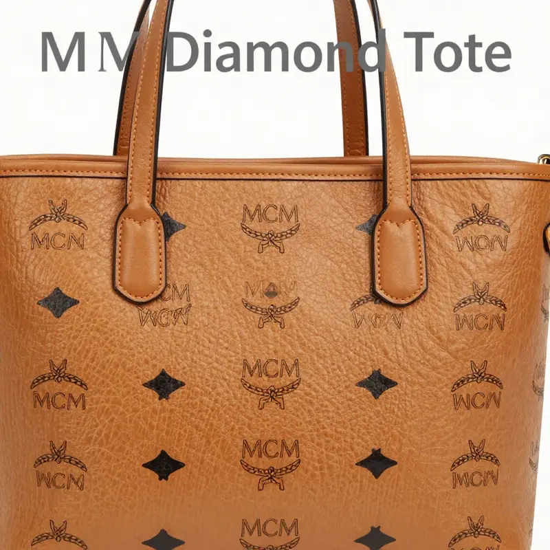 The classic design and premium materials of the MCM Diamond Tote highlight its luxurious appeal.